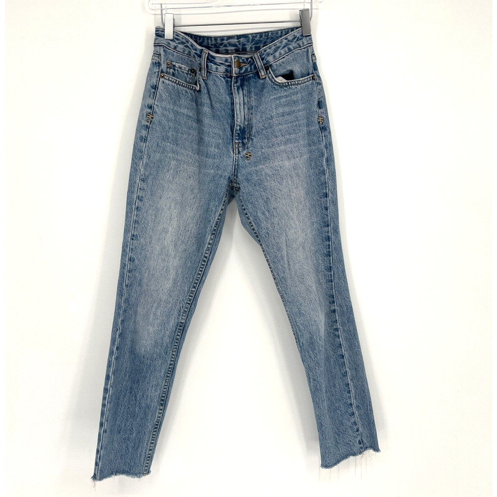 Ksubi Jeans Women's 26 Blue Jean Skinny Tapered Leg Mid Rise 10.5" Medium Wash‎